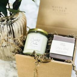 Cornish Soy Candle & Cold Pressed Soap Gift Box Set. Handmade Luxury Birthday Present. Thank You Teacher - thumbnail 2