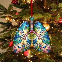 Anatomical Lung Christmas Ornament, Respiratory Gift - thumbnail 3