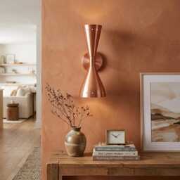 Mid-Century Modern Adjustable Cone Copper Brass Wall Sconce Light Home Decor - thumbnail 2