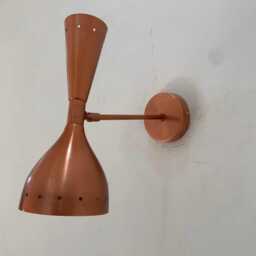 Mid-Century Modern Adjustable Cone Copper Brass Wall Sconce Light Home Decor - thumbnail 2
