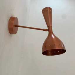 Mid-Century Modern Adjustable Cone Copper Brass Wall Sconce Light Home Decor - thumbnail 3