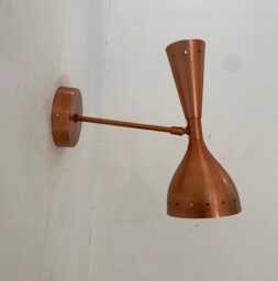 Mid-Century Modern Adjustable Cone Copper Brass Wall Sconce Light Home Decor