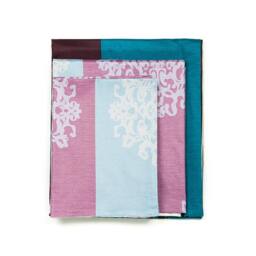 Turquoise Lavender, Purple Damask Striped Pattern 4 Pcs Sheet Set