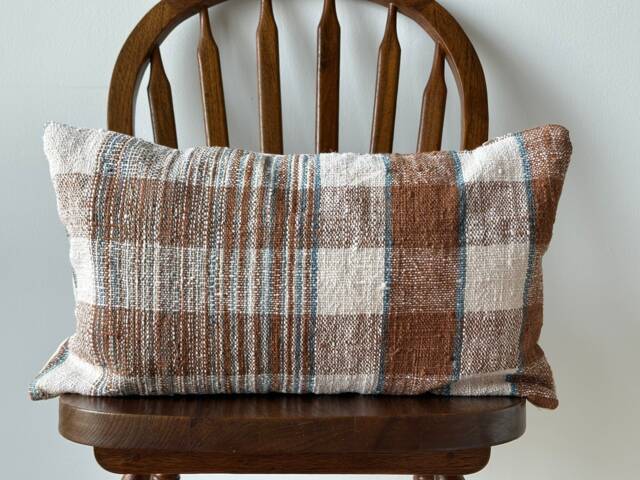 Hand Woven Natural Fiber Lumbar Pillow Cover - image 1