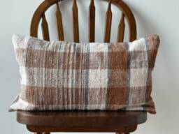 Hand Woven Natural Fiber Lumbar Pillow Cover - thumbnail 1