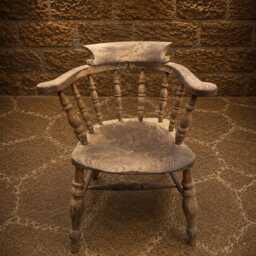 Antique Elm Ash Smoker's Bow Chair - English Country Armchair Circa 1830-1860 - thumbnail 3