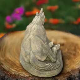 Stone Unicorn Decoration Concrete Fantasy Pony Sculpture Magical Laying Figurine Handmade Mythical Statue - thumbnail 4