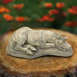 Stone Unicorn Decoration Concrete Fantasy Pony Sculpture Magical Laying Figurine Handmade Mythical Statue - thumbnail 3