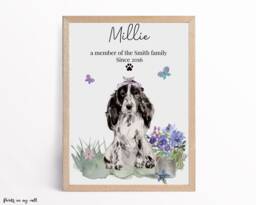 Cocker Spaniel Print, Dog Personalised Wall Art, Lover Gifts, Home Prints - thumbnail 1