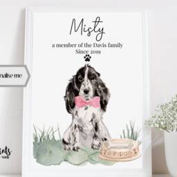 Cocker Spaniel Print, Dog Personalised Wall Art, Lover Gifts, Home Prints - thumbnail 2