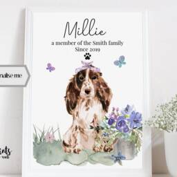 Cocker Spaniel Print, Dog Personalised Wall Art, Lover Gifts, Home Prints - thumbnail 3