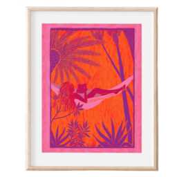 Hazy Hammock - Poster Print Relaxing Jazzy Funky Boho Fine Art Tropical Hippie Girl Travel Wall Decor Earthy - thumbnail 2