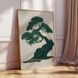 Japanese Bonsai Tree Poster, Minimalist Zen Wall Art Print, Botanical Line Art, Modern Asian Nature Artwork, Calm Home Decor - thumbnail 2