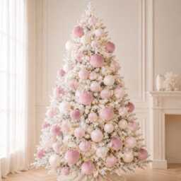 Handmade Pale Pink Velvet Christmas Ornaments - Set Of 12 - thumbnail 2