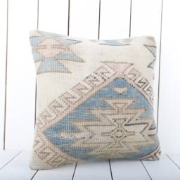 Turkish Kilim Pillow Cover Bohemian Accent Cushion - 16x16 - thumbnail 2