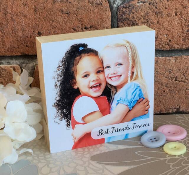 Friend Gift, Photo, Wood Block, Personalised Photo Gifts For Friends, Frame, Best Friend Block - image 1