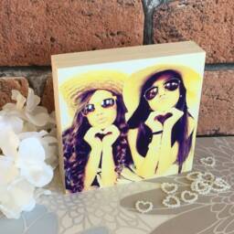 Friend Gift, Photo, Wood Block, Personalised Photo Gifts For Friends, Frame, Best Friend Block - thumbnail 2