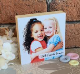 Friend Gift, Photo, Wood Block, Personalised Photo Gifts For Friends, Frame, Best Friend Block - thumbnail 1