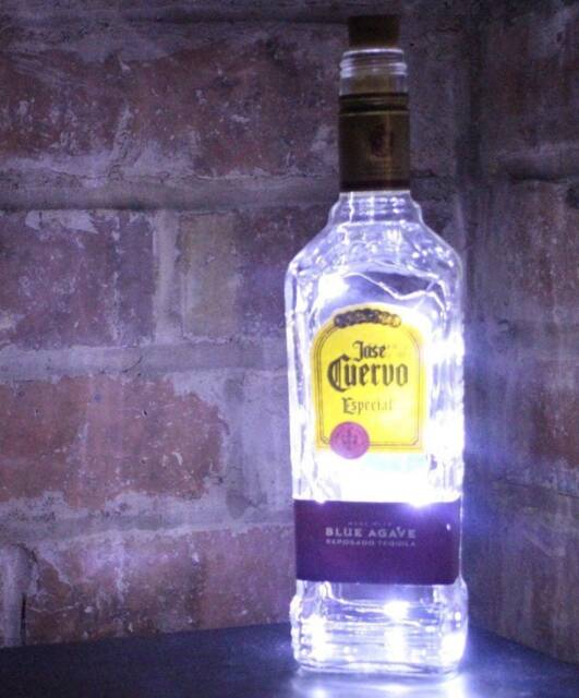 Upcycled Jose Cuervo Tequila Bottle Lamp Led Bar Decor - image 1