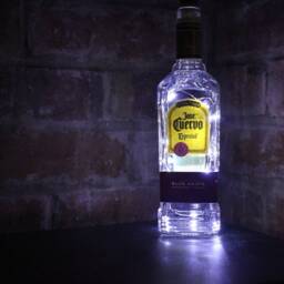 Upcycled Jose Cuervo Tequila Bottle Lamp Led Bar Decor - thumbnail 2