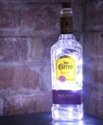 Upcycled Jose Cuervo Tequila Bottle Lamp Led Bar Decor - thumbnail 1