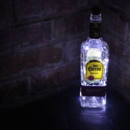Upcycled Jose Cuervo Tequila Bottle Lamp Led Bar Decor - thumbnail 3