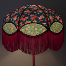 "Japanese Paper Dome Lampshade With Fringe ""Malina" - thumbnail 2