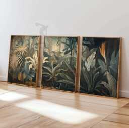 Henri Rousseau Floral Set Of 3 Posters, Boho Wall Print, Botanical Decor, Tropical Jungle Aesthetic, Matisse Art - thumbnail 1