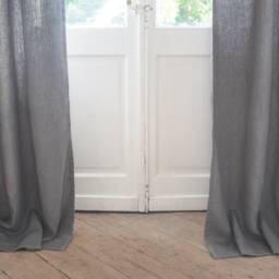 Tie Top Curtain. True Gray Tie - 280 G/M2 Curtain Panel Made Of Stonewashed Linen/1 Pcs. Heavy G/M2 - thumbnail 3