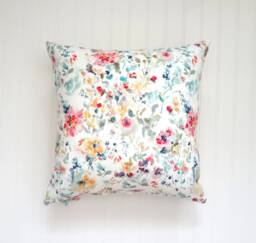Garden in Bloom Watercolor Floral Pillow Cover, Designer Fabric 18x18, 20x20, 22x22, 24x24, 14x20, 12x21, 12x26 - thumbnail 1