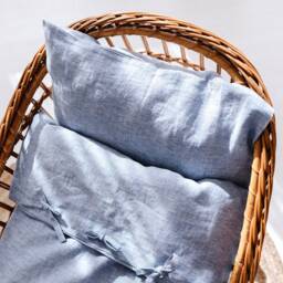 Linen Kids Bedding Set in Blue Or Pink - Duvet Cover & Pillowcase For Babies, Toddlers, Kids, Newborn - thumbnail 3