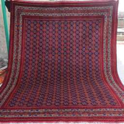 5x6'5 Ft Blue Turkmen Bukhara Rug, Afghan Hand Knotted High Pile Wool Tribal Oriental Area Rug, Rug For Bedroom Living Room 5x7 - thumbnail 2