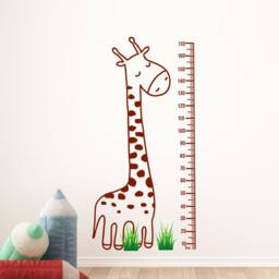 Giraffe Height Chart Wall Decal, Jungle Nursery Decor - thumbnail 1