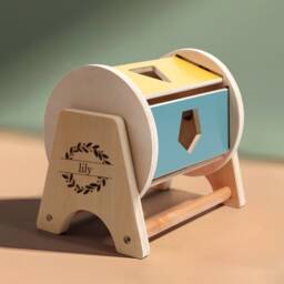 Custom Wooden Baby Spinning Drum, Personalized Montessori Sensory Toy Rainbow Spinner, Educational Colorful Toy, Gift - thumbnail 2