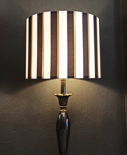 Black & White Vertical Stripes, Handmade Lamp Shade By Abajur - image 1