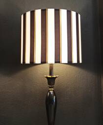 Black & White Vertical Stripes, Handmade Lamp Shade By Abajur - thumbnail 1