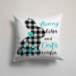 Happy Easter Cushion Cover-Spring Concept Pillow Case-Bunny Cover-Painted Eggs Case-Gift For Her Cushion-Handmade Material - thumbnail 3