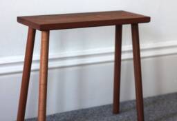 Handmade Sapele Milking Stool Solid Wood Plant Stand - thumbnail 1