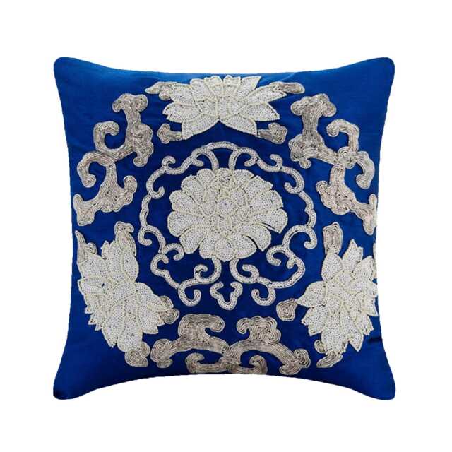 "Decorative Medallion, Sequins Embellished Cushion Case 16""x16" - image 1