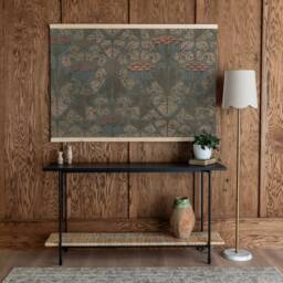 Botanical Textile Canvas Print Vintage Tapestry Wall Art - 155