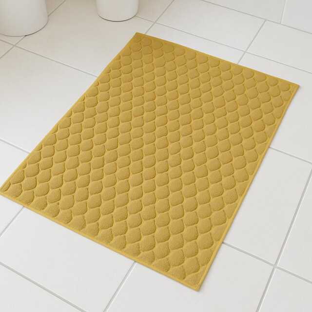 Teardrop Jacquard Heavyweight Bath Mat - Ochre Megs Crafty Comforts - image 1