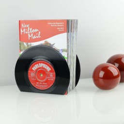 Vinyl Record Bookends - Pair Personalised Or Real Record Music Lover