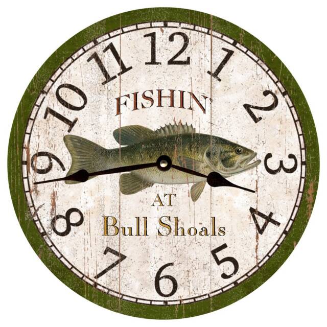 Personalized Bass Fish Clock - Handmade Lake House Decor - image 1