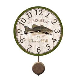 Personalized Bass Fish Clock - Handmade Lake House Decor - thumbnail 3