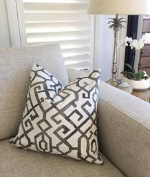 Gray Abstract Geometric Cushion Cover, 100% Cotton - thumbnail 1