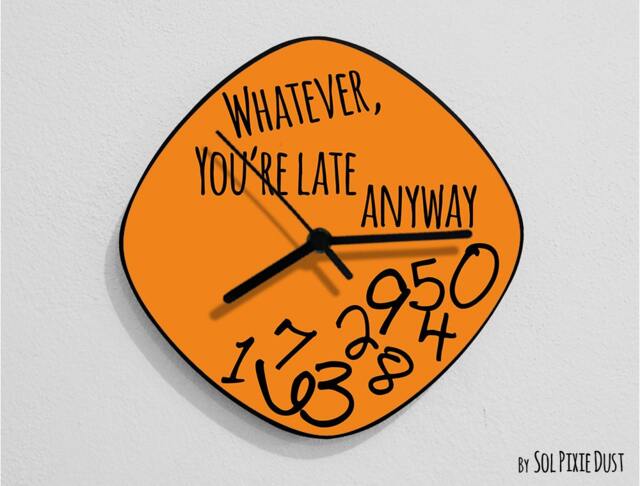 Whatever You're Late Anyway/Oval Orange - Wall Clock - image 1