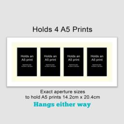 Multi Photo Picture Frame - Holds 4 A5 Prints Or Photos in A 22mm White Wood - thumbnail 2