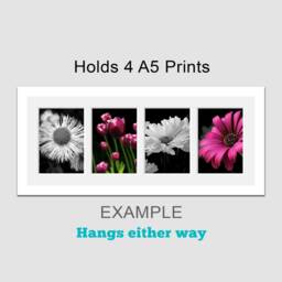 Multi Photo Picture Frame - Holds 4 A5 Prints Or Photos in A 22mm White Wood - thumbnail 3