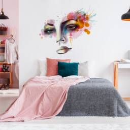 Woman Face - Watercolor Decal Vinyl Wall Art Skuwofagr - thumbnail 3