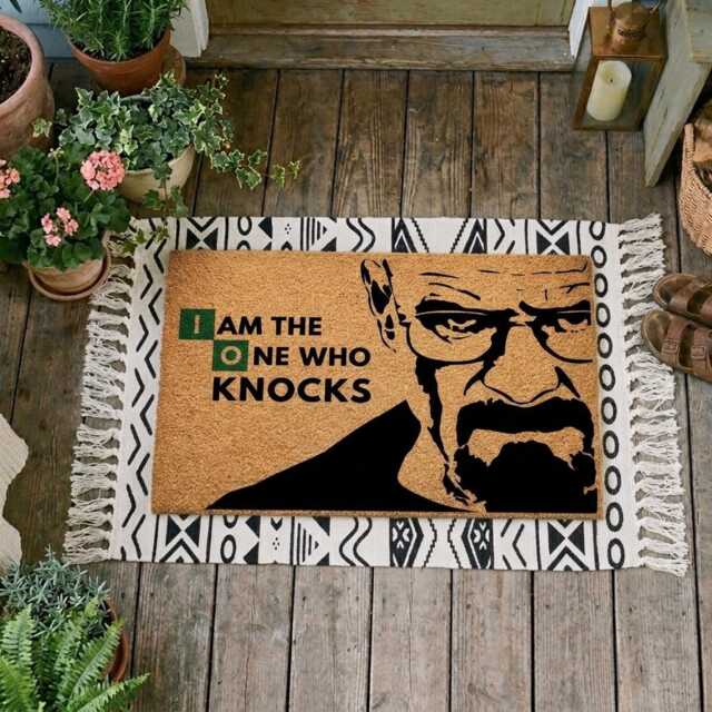 I Am The One Who Knocks Coir Doormat - Pop Culture Quote Entryway Rug - image 1